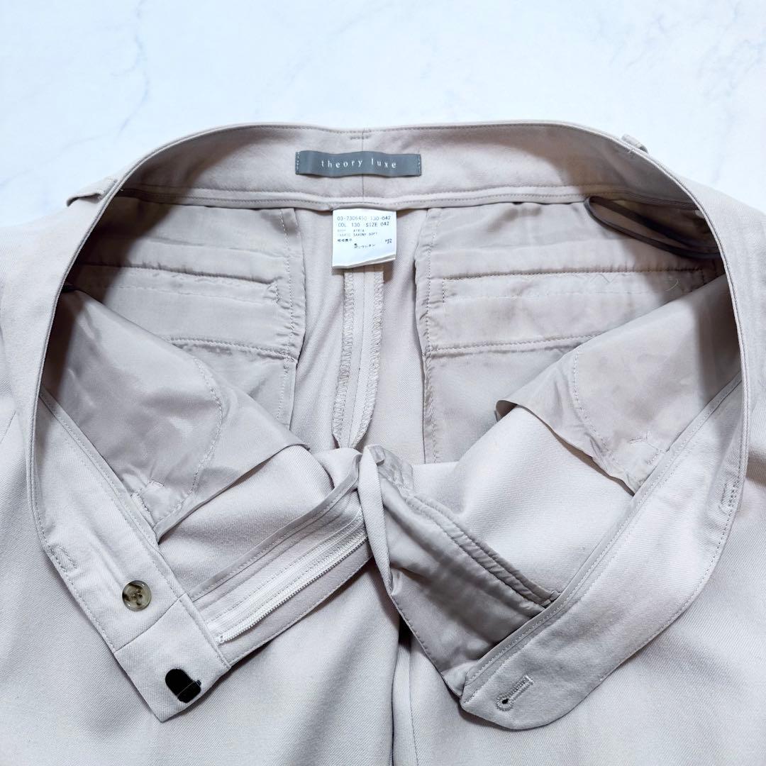 セオリーリュクス パンツスーツ SAXONY ノーカラー ストレッチ 42 40