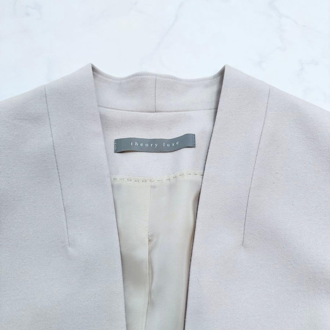 セオリーリュクス パンツスーツ SAXONY ノーカラー ストレッチ 42 40
