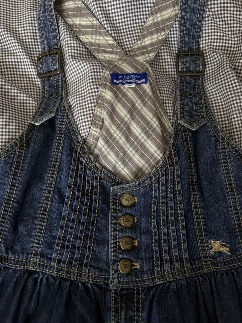 BURBERRY BLUE LABELデニムジャンパースカート ノバチェック38
