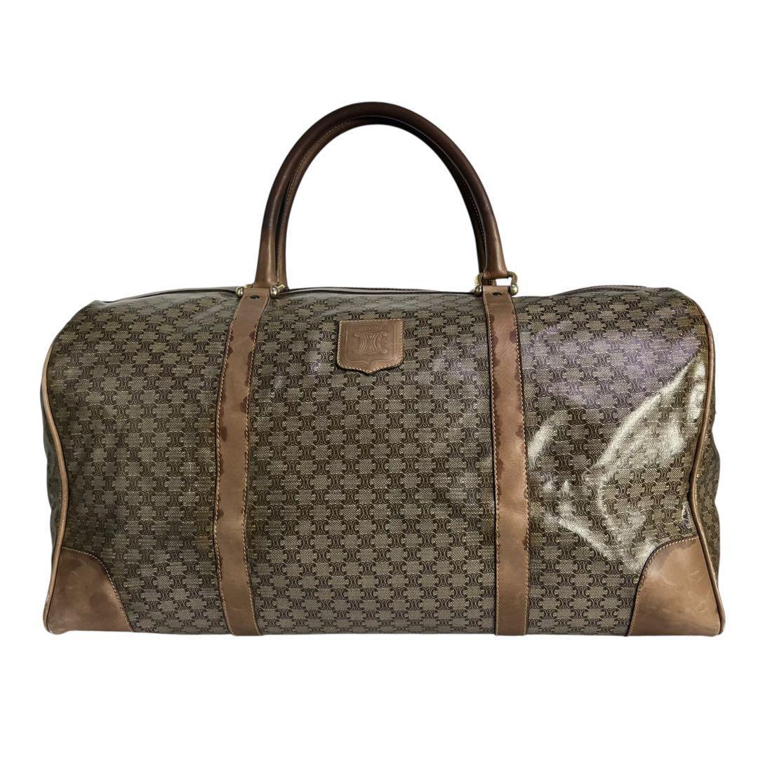 美品　CELINE 208 ボストンバッグ　トリオンフ　マカダム柄　総柄