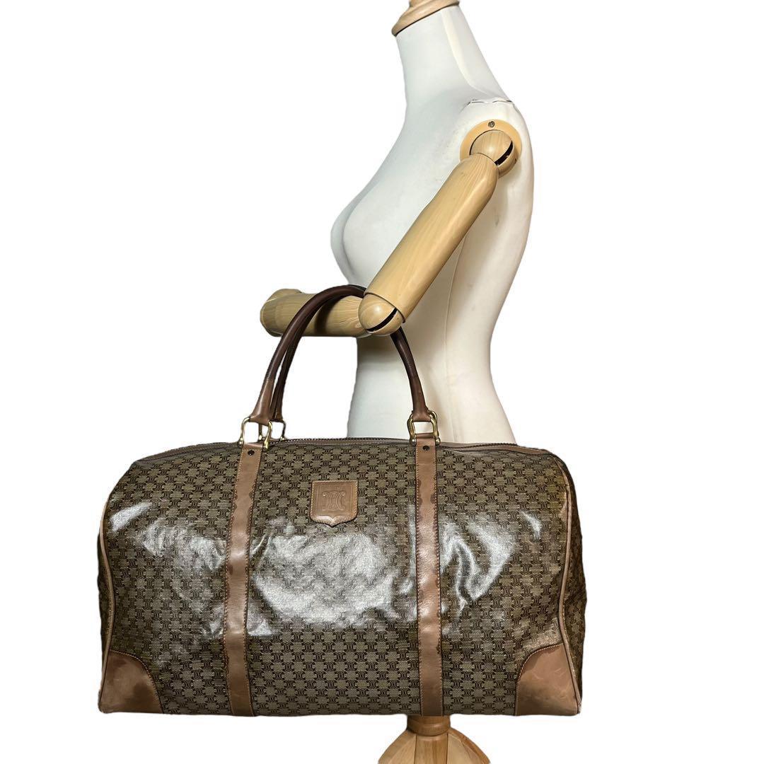 美品　CELINE 208 ボストンバッグ　トリオンフ　マカダム柄　総柄