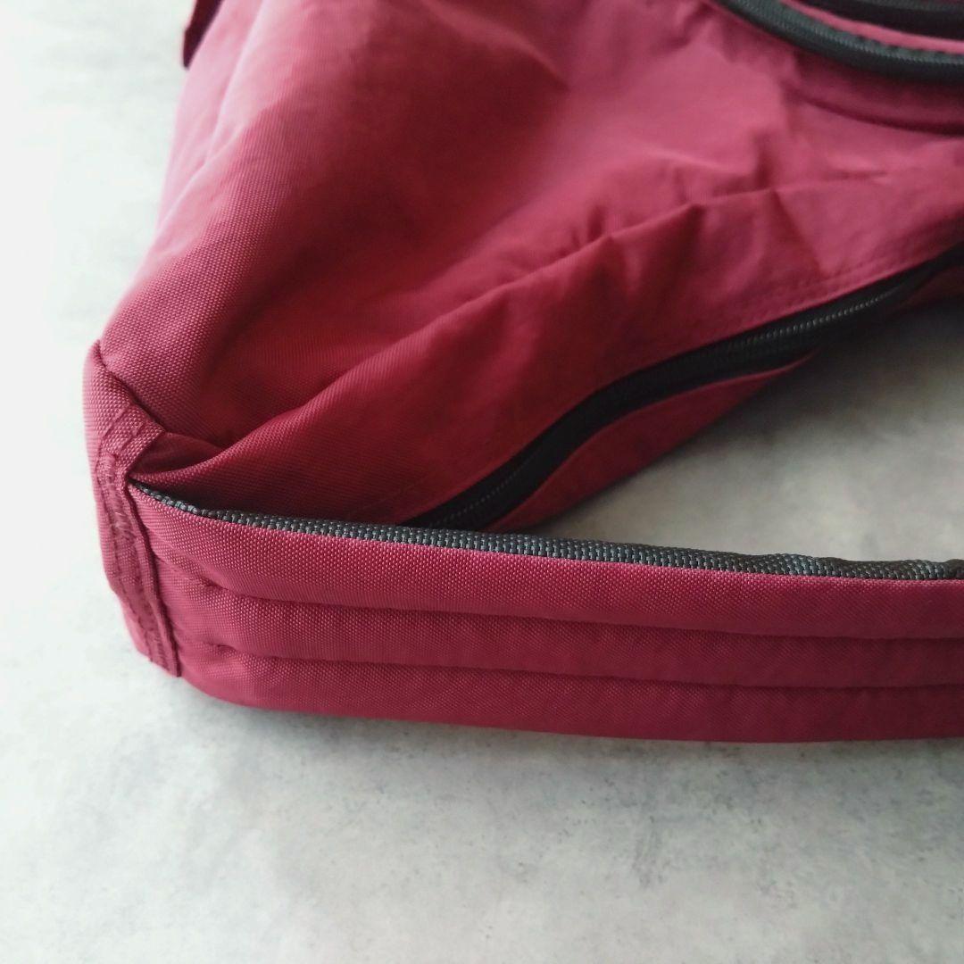 【美品】ヘルシーバックバッグ　ビッグバッグ　ルビー　赤紫　ワインレッド