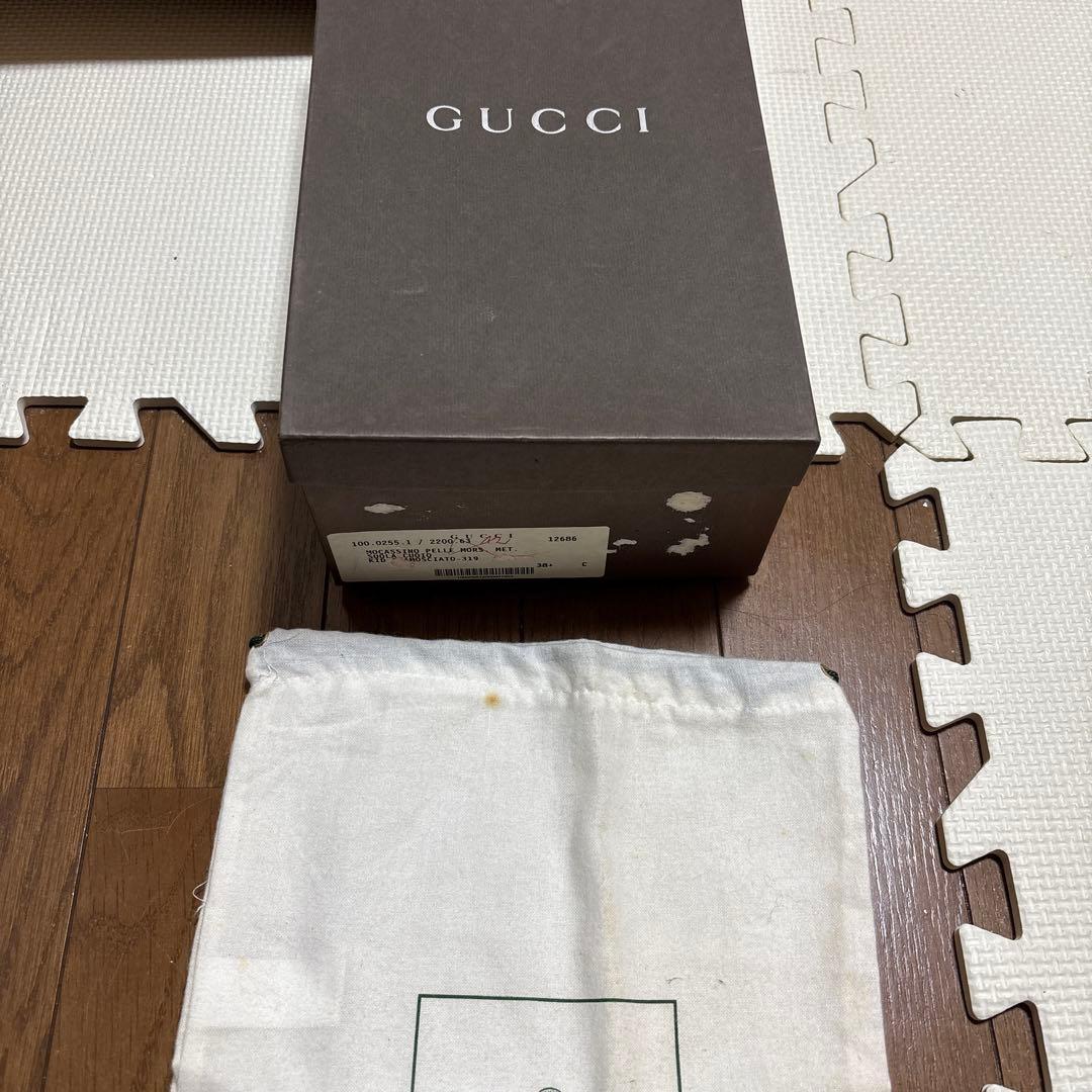 グッチ　GUCCI ローファー　赤　スウェード　38.5C 24.5センチ
