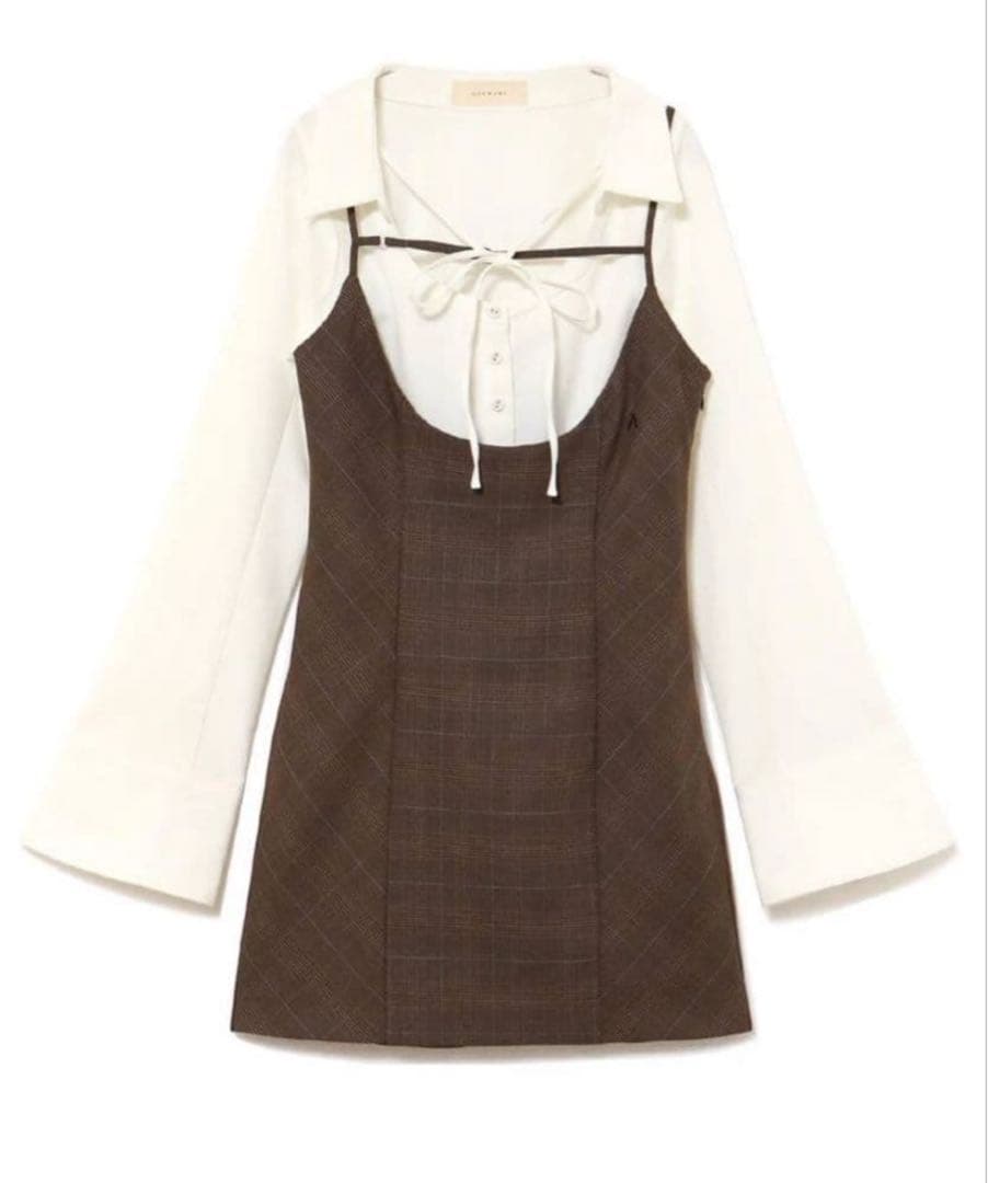 ワンピース andmary Betty layered check dress