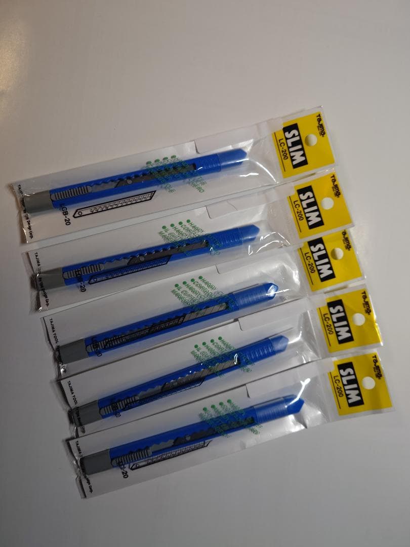 【HI-T】　タジマカッターナイフ　スリム　ＬＣ－２００　青色　５本組