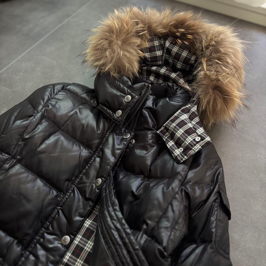 バーバリーロンドンブルーレーベル　ダウンコート　ジャケット　トラッドチェック