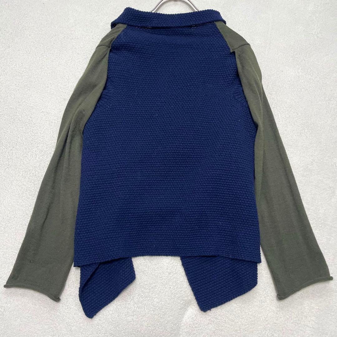 コムデギャルソン ベストレイヤードニット 丸襟 メッシュ XS ドッキング