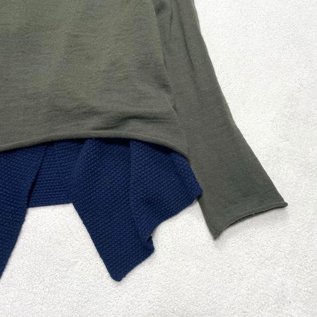 コムデギャルソン ベストレイヤードニット 丸襟 メッシュ XS ドッキング