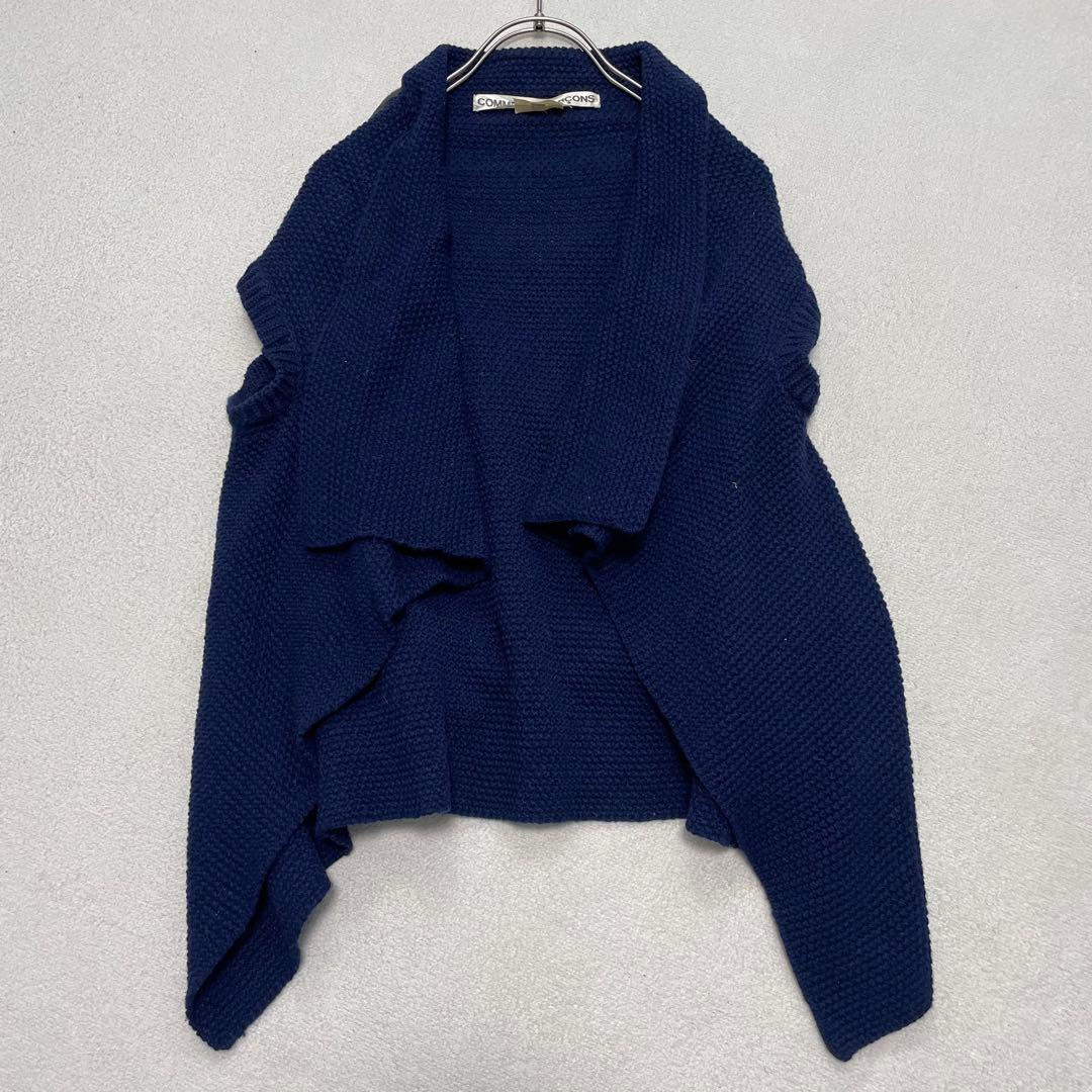 コムデギャルソン ベストレイヤードニット 丸襟 メッシュ XS ドッキング