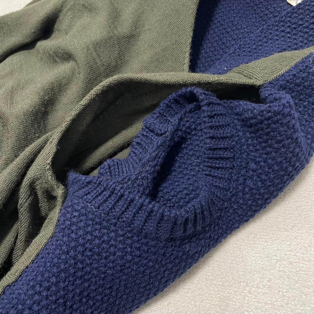 コムデギャルソン ベストレイヤードニット 丸襟 メッシュ XS ドッキング