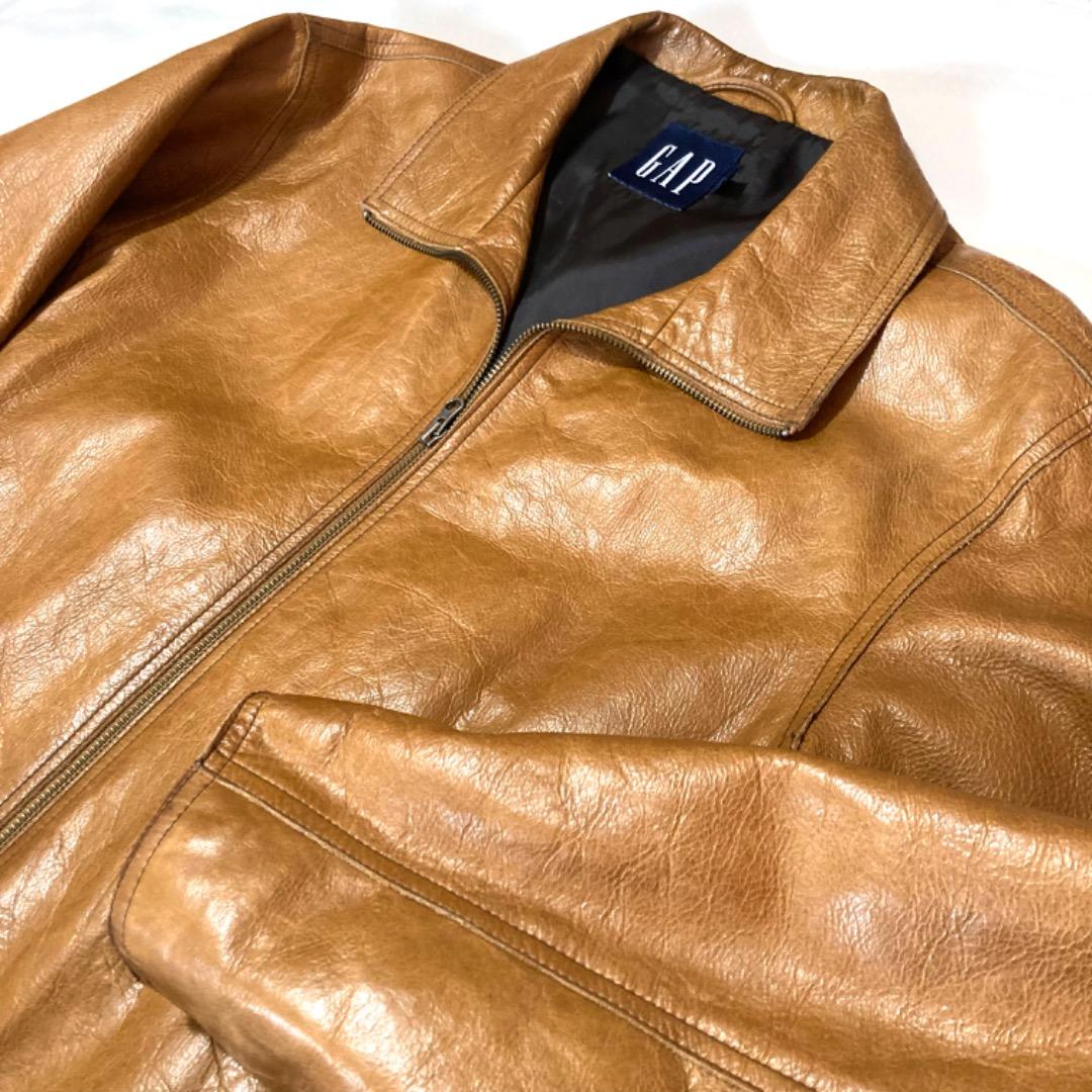 00's GAP オールドギャップ レザージャケット シングルライダース M