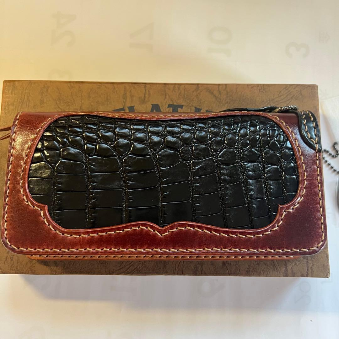 フラットヘッド クロコダイル コードバン 長財布 ウォレット ストックバーグ