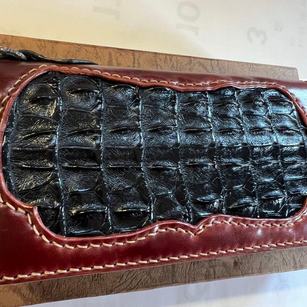 フラットヘッド クロコダイル コードバン 長財布 ウォレット ストックバーグ