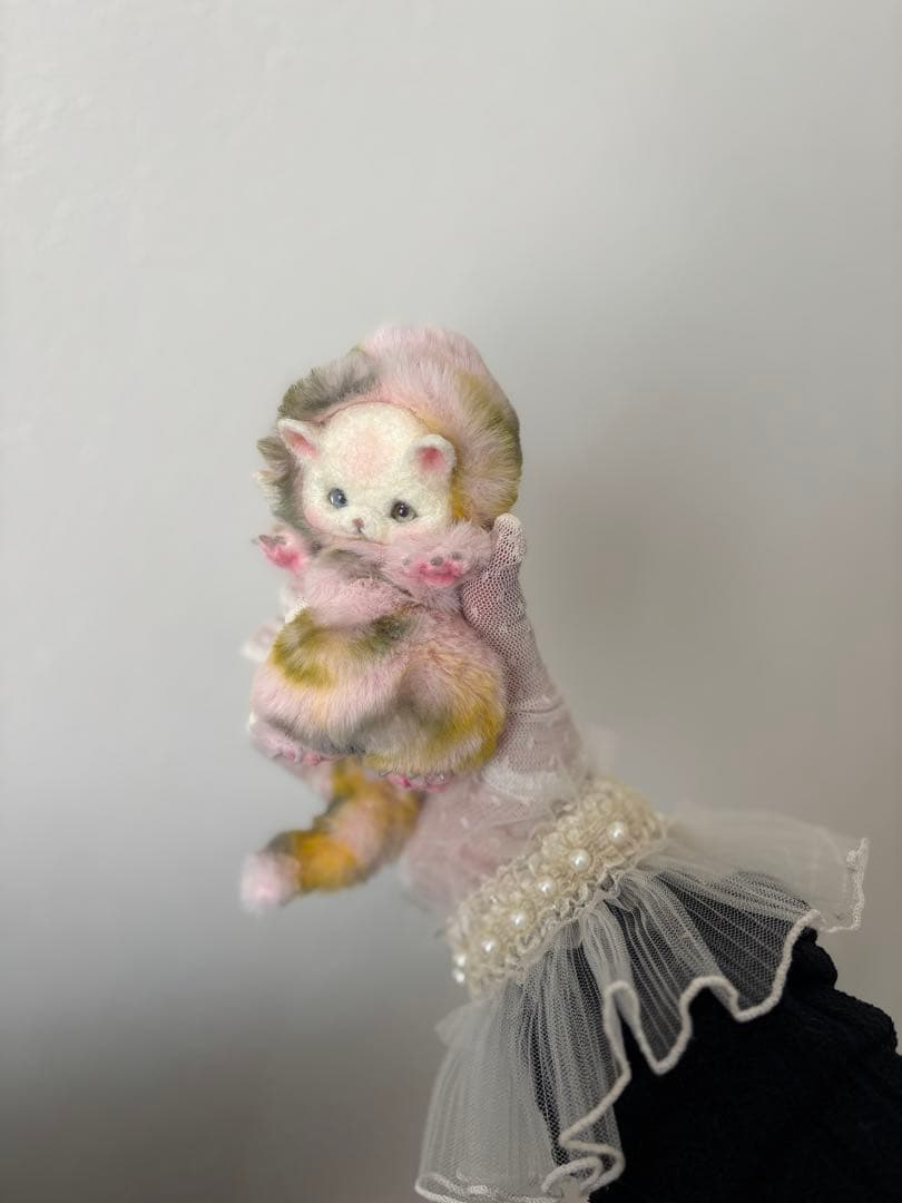 アートドール　No.066 ピンク猫幻獣　羊毛フェルト