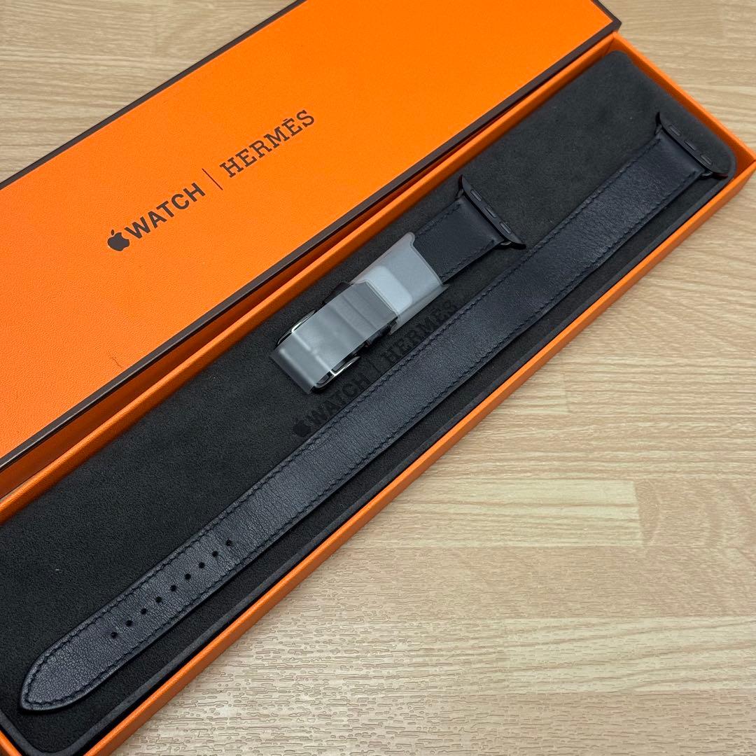2156 Apple Watch エルメス　ブラック　ドゥブルトゥール　二重