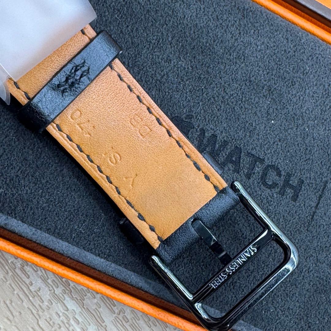 2156 Apple Watch エルメス　ブラック　ドゥブルトゥール　二重