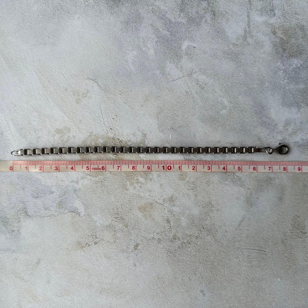 ヴィンテージ ボックスリンクブレスレット シルバー925 イタリア製