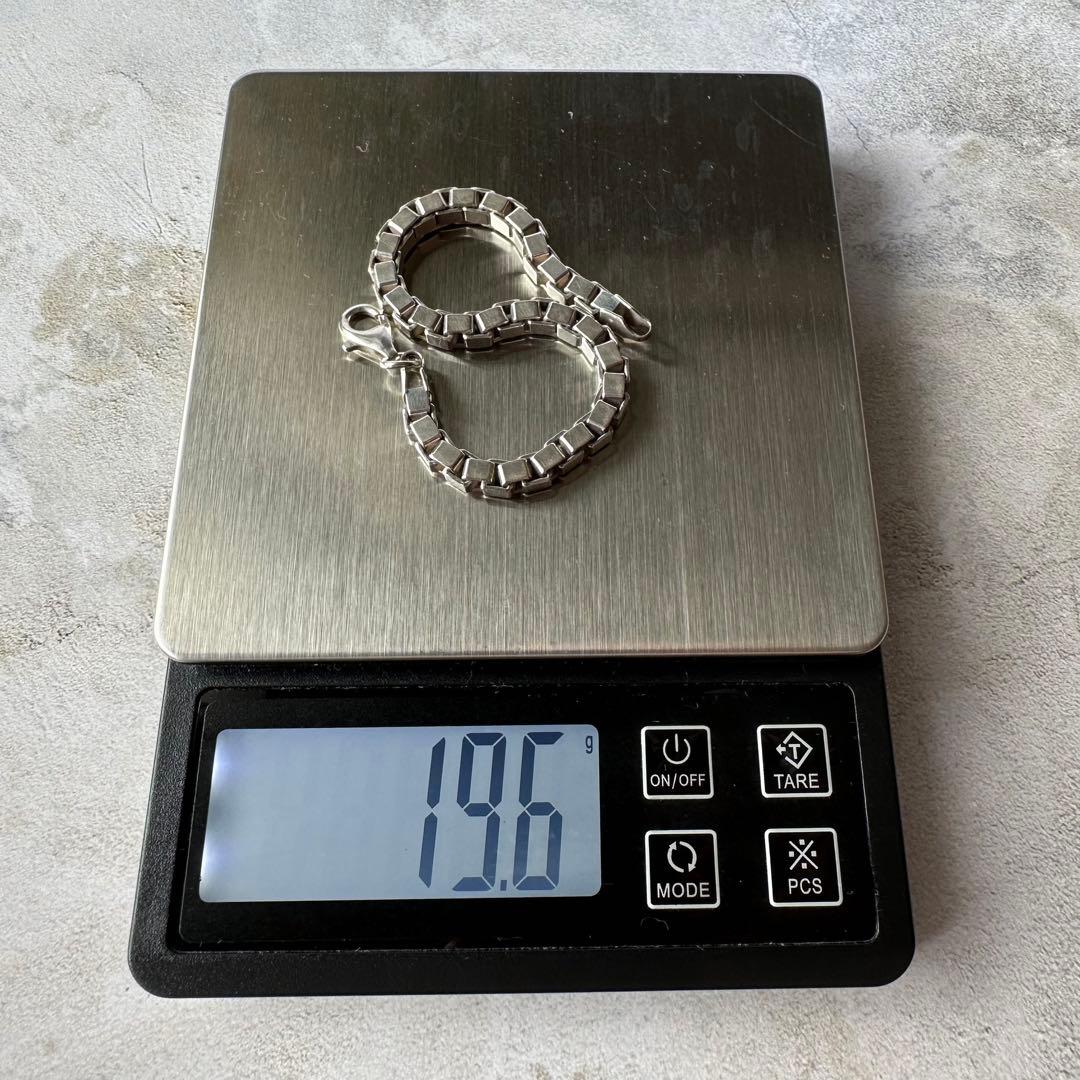 ヴィンテージ ボックスリンクブレスレット シルバー925 イタリア製