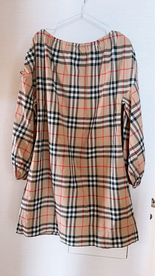 バーバリー　チェック柄 七分袖　長袖　ワンピース 8Y 128cm