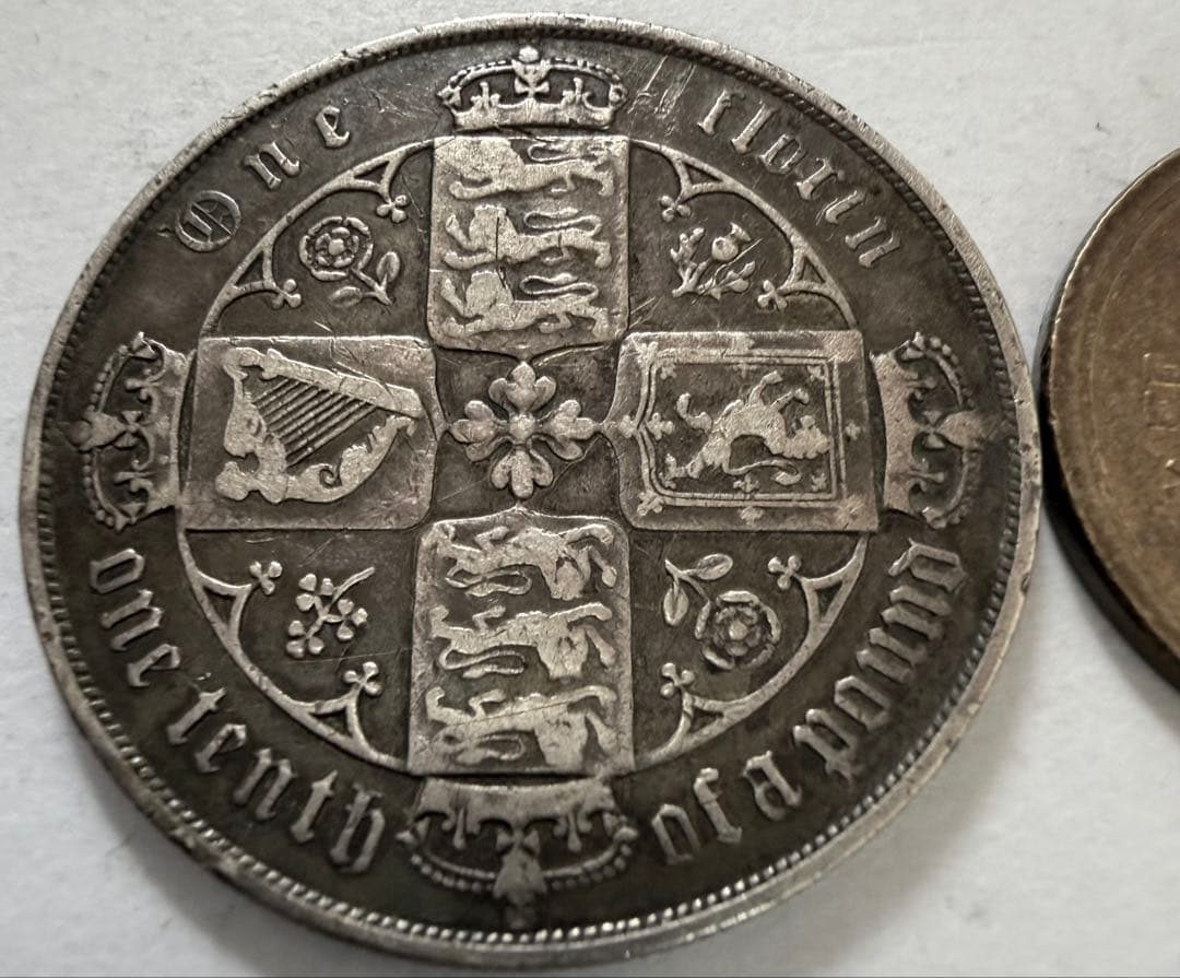 s*s様 1876年 英国ヴィクトリア女王 ゴシックフローリン銀貨(mdcccl