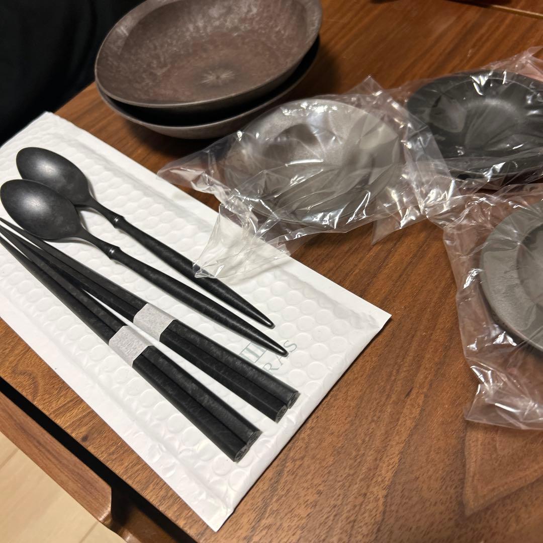 ARAS 取皿ボウル2個　豆皿3個　カトラリー2セット