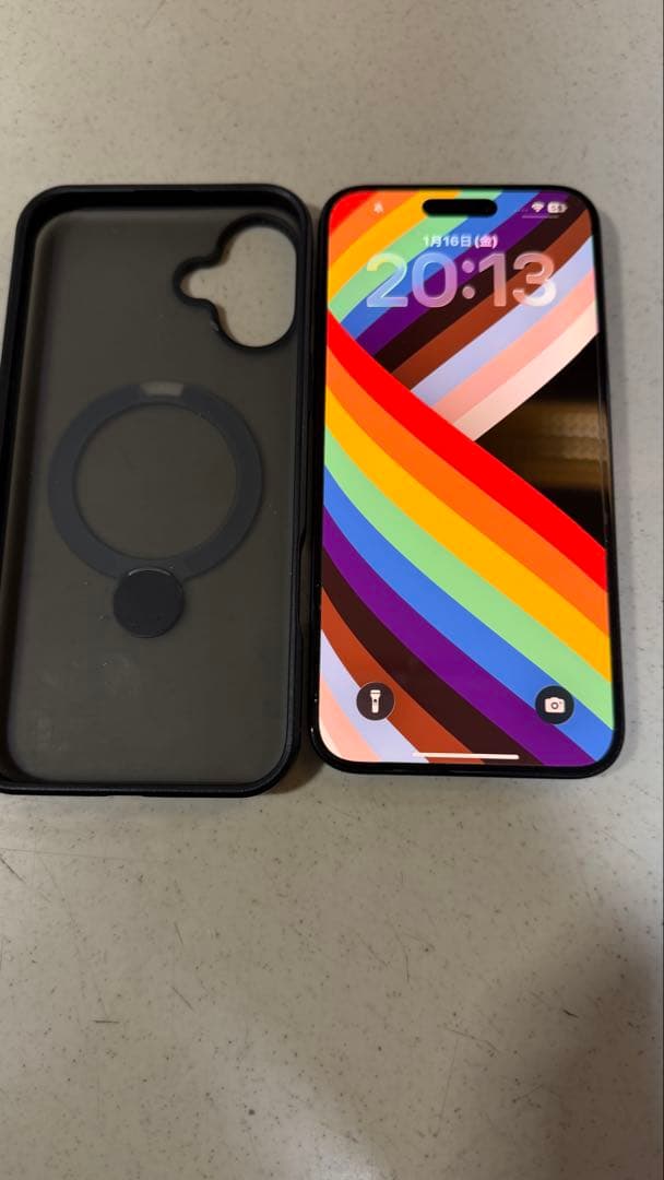 iPhone 16 plus ブラック ケース付き　128GB