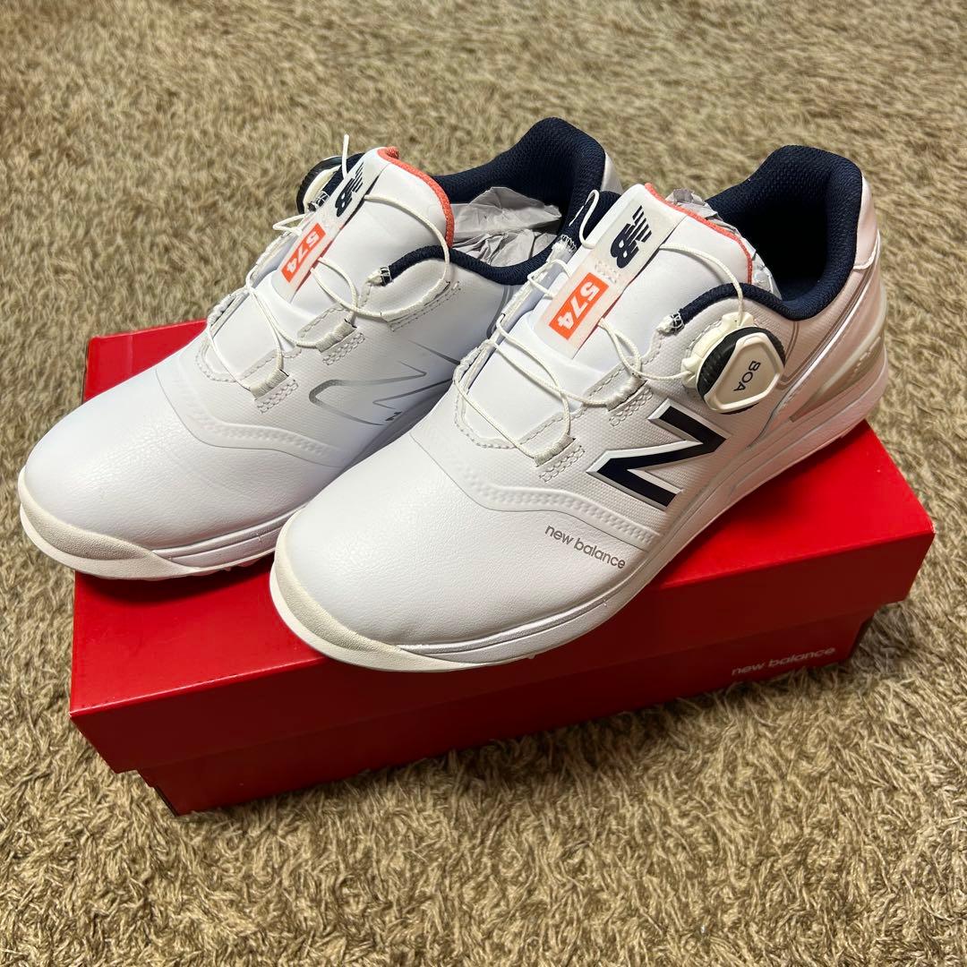 new balance 574 ゴルフシューズ ホワイト