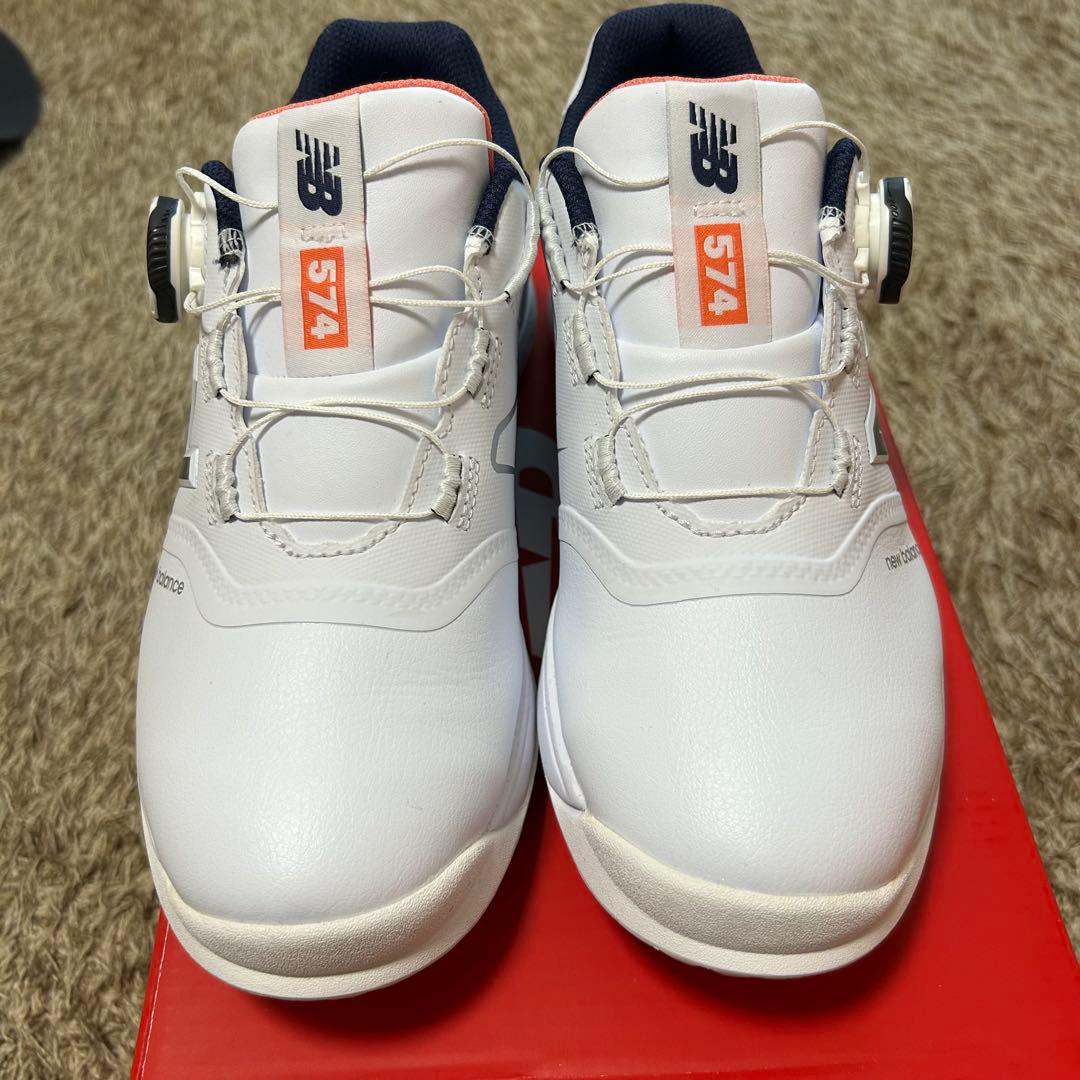 new balance 574 ゴルフシューズ ホワイト