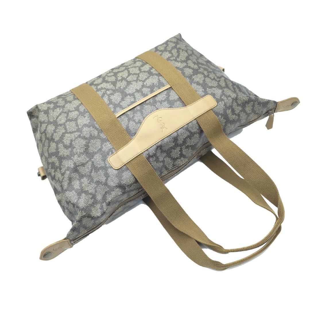 未使用級 イヴサンローラン ジラフ柄 ボストンバッグ トラベルバッグ PVC