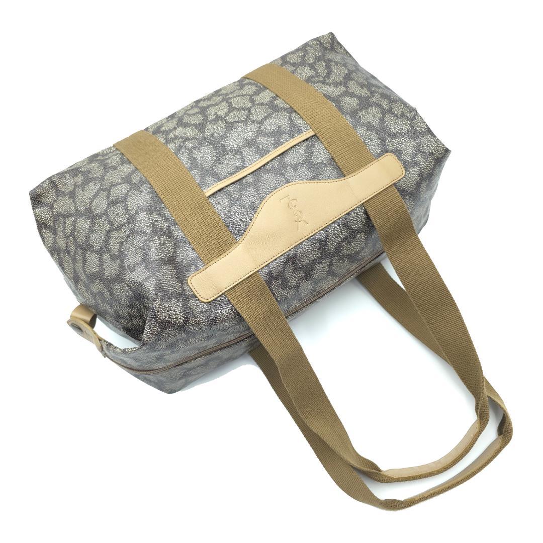 未使用級 イヴサンローラン ジラフ柄 ボストンバッグ トラベルバッグ PVC