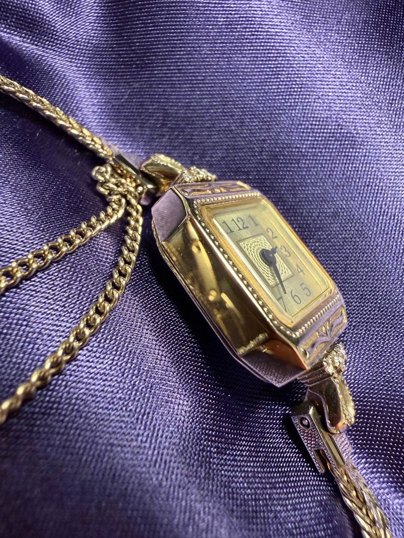 【美品】agete アガット ジュエリーウォッチ K10 ダイヤ