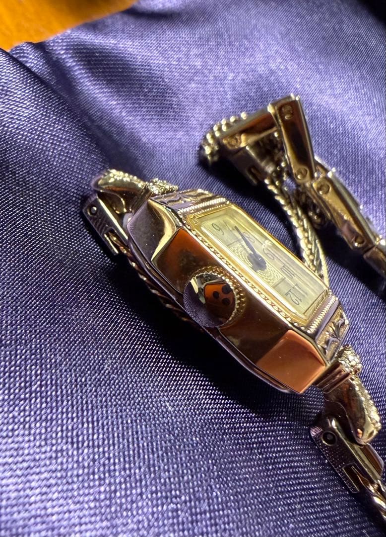 【美品】agete アガット ジュエリーウォッチ K10 ダイヤ