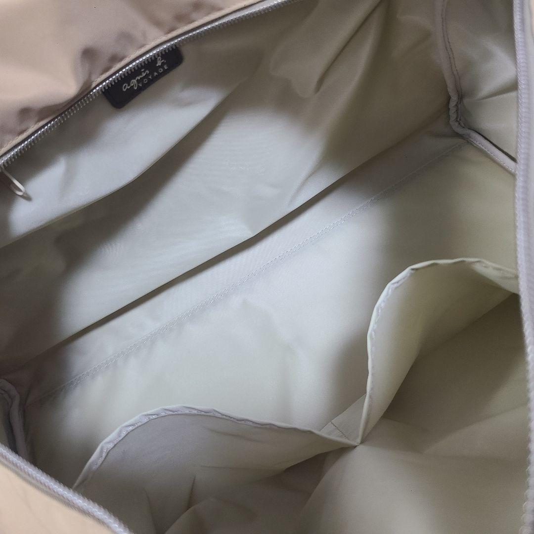 【希少】 アニエスベー ボストンバッグ 2way ベージュ　ナイロン　レザー