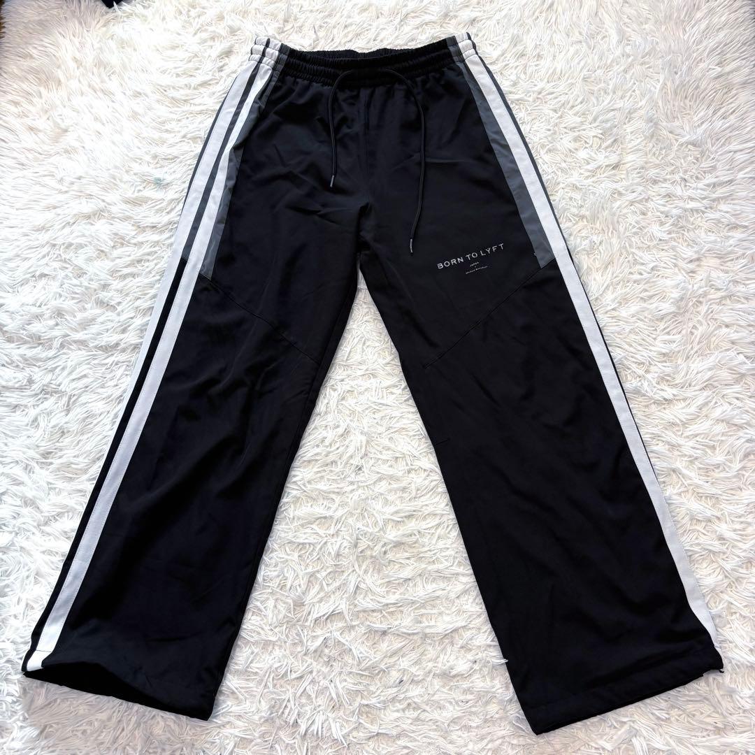 LYFT トラックパンツ パンツ サイドライン ブラック ストレッチ