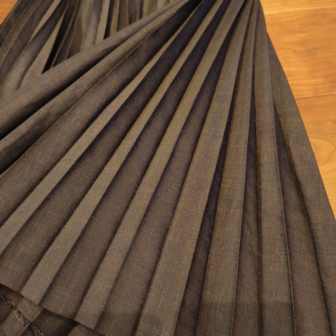 新品マーガレットハウエル リネンウール アコーディオンプリーツスカート