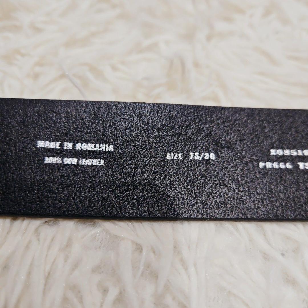 DIESEL カウレザーベルト 本革 ベルト 75/80デカロゴ 黒 30