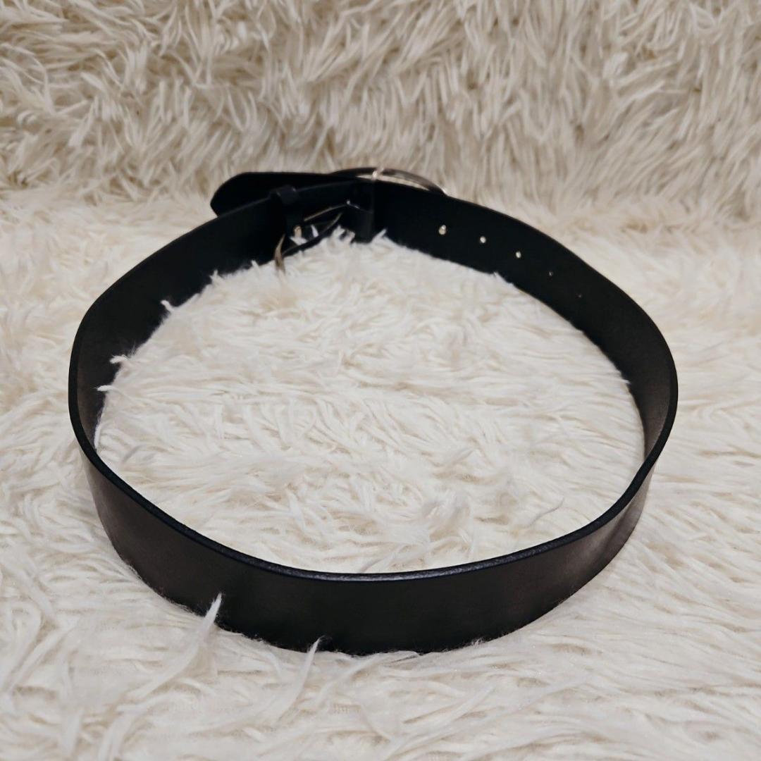 DIESEL カウレザーベルト 本革 ベルト 75/80デカロゴ 黒 30