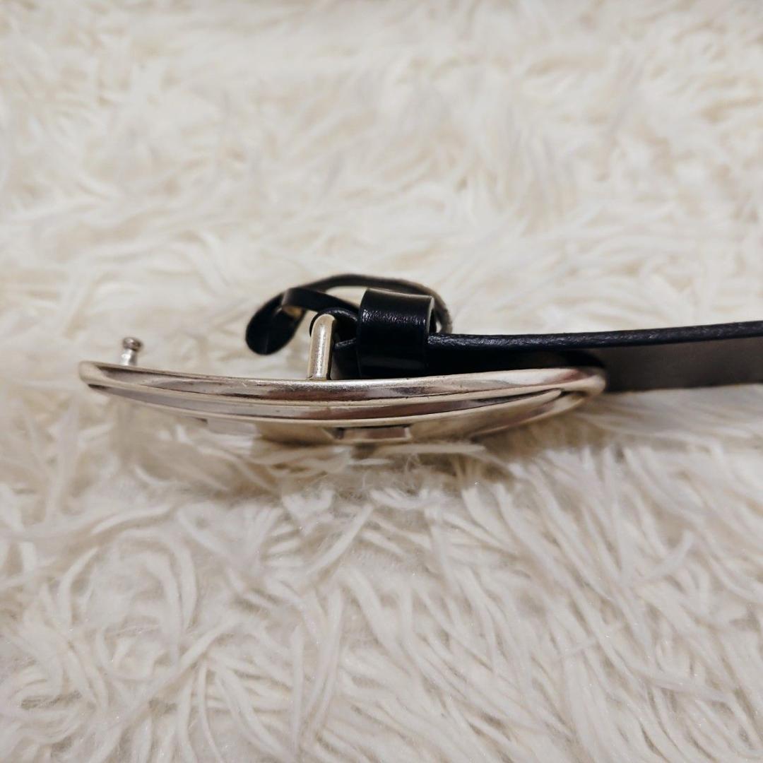 DIESEL カウレザーベルト 本革 ベルト 75/80デカロゴ 黒 30