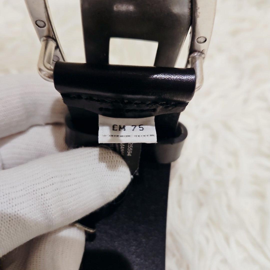 DIESEL カウレザーベルト 本革 ベルト 75/80デカロゴ 黒 30