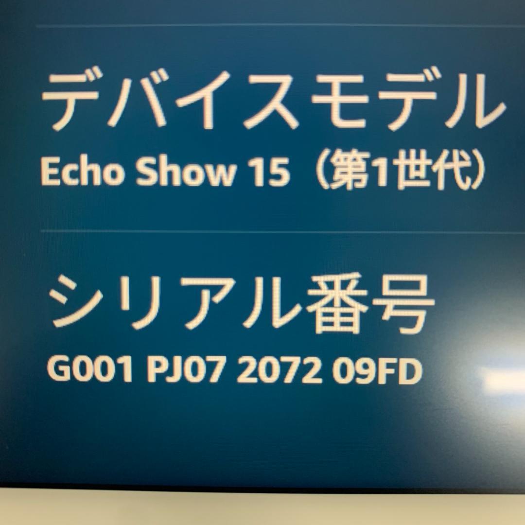 Amazon　Echo　Show15　第一世代　箱、壁掛け用ビスなし