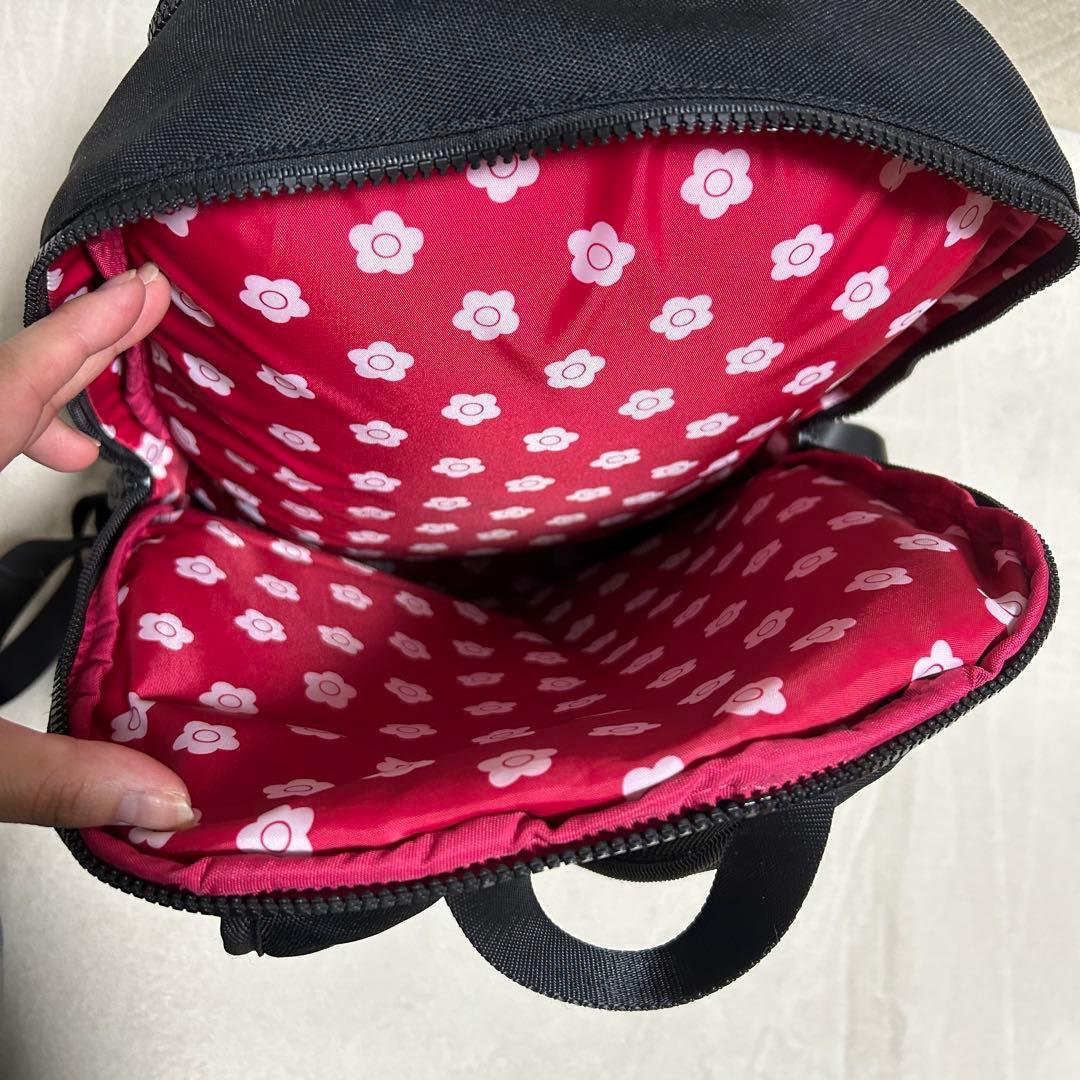 訳あり‼️美品‼️【MARY QUANT】リュック　2層式　黒　大容量　人気　軽量