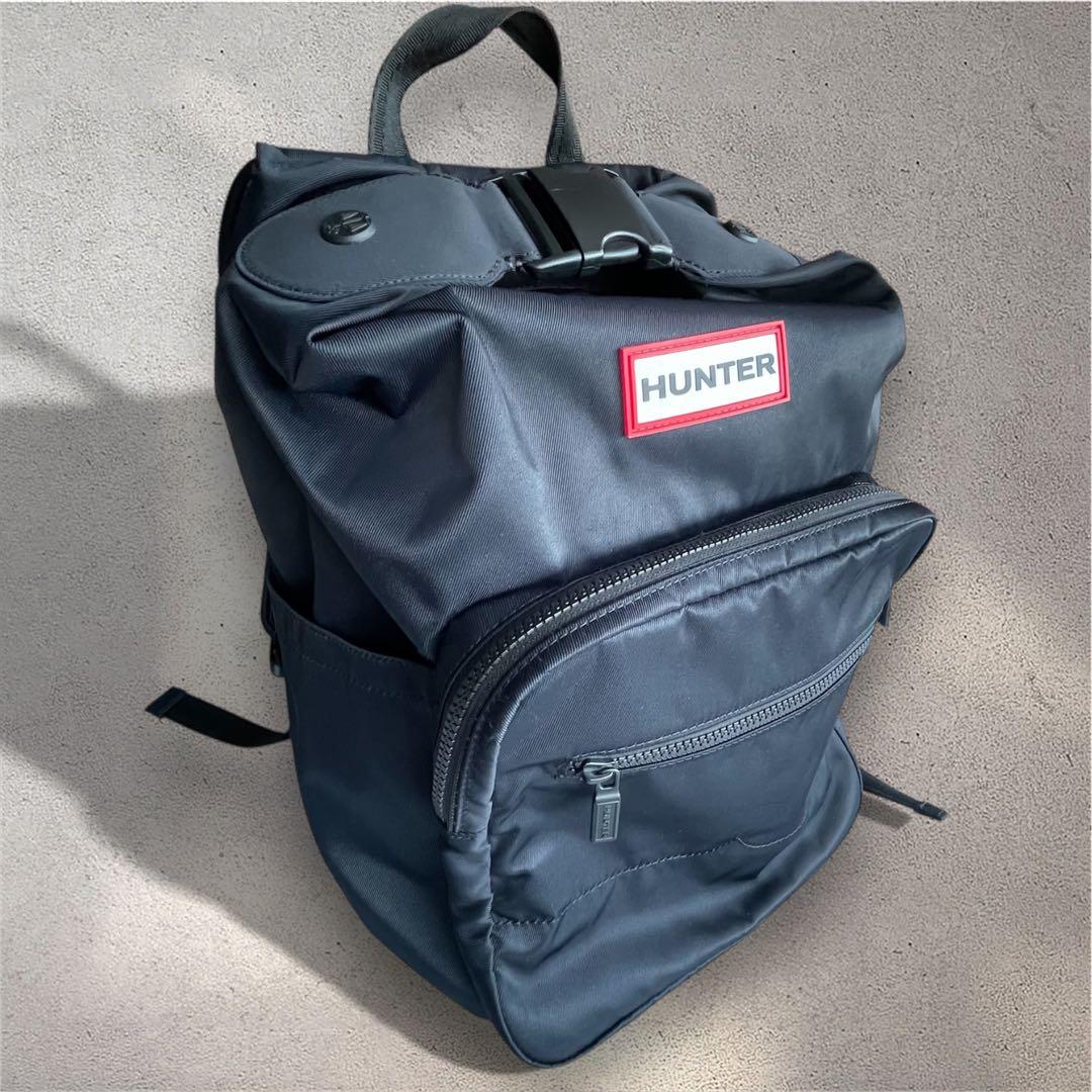 美品✨HUNTER ナイロン パイオニア ラージ トップクリップ リュック 黒