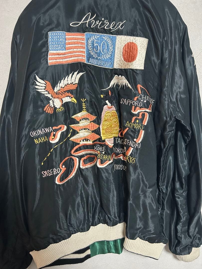 AVIREX×TAILOR東洋スカジャン 黒刺繍ジャケット