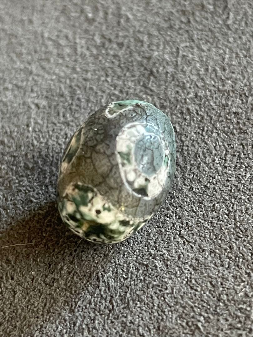 龍紋三眼天珠　エッチド技法染め　出土系　護摩供養