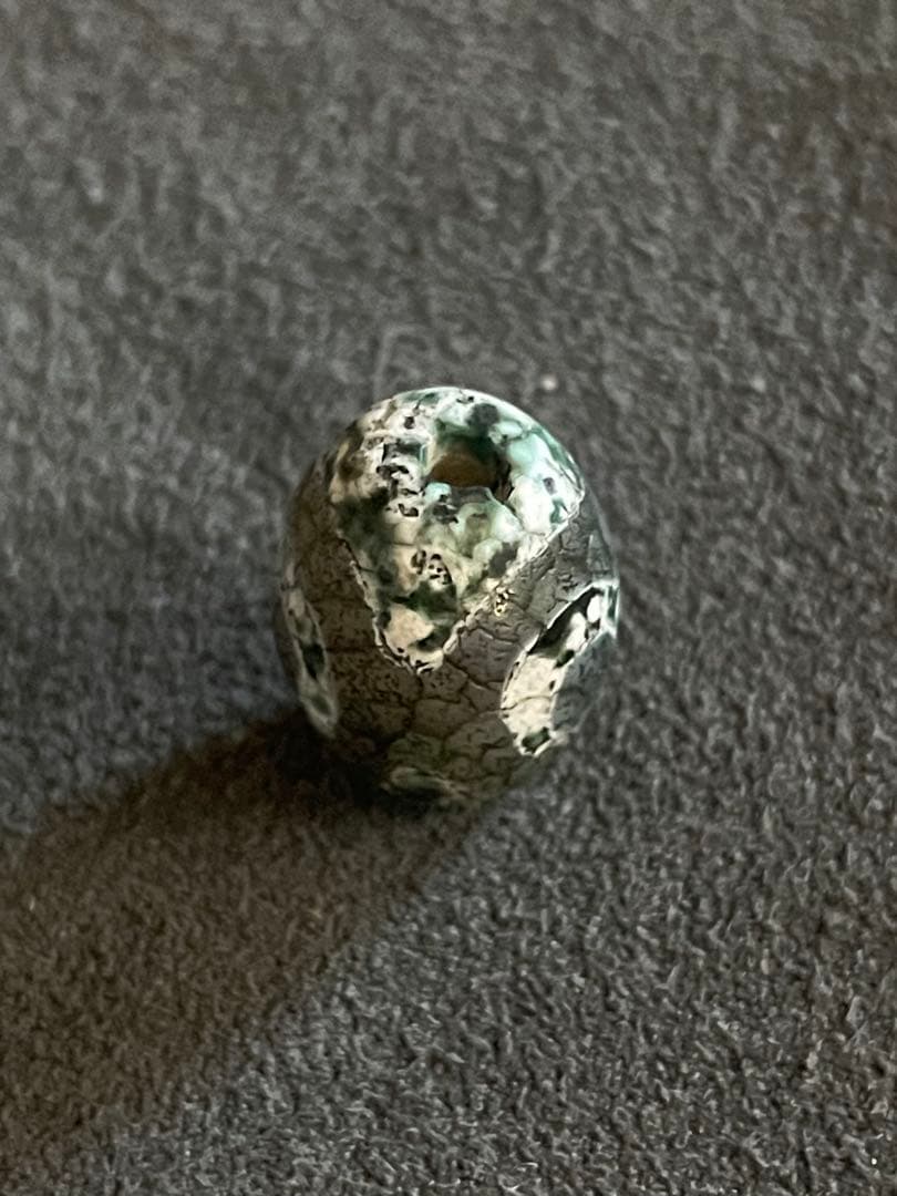 龍紋三眼天珠　エッチド技法染め　出土系　護摩供養