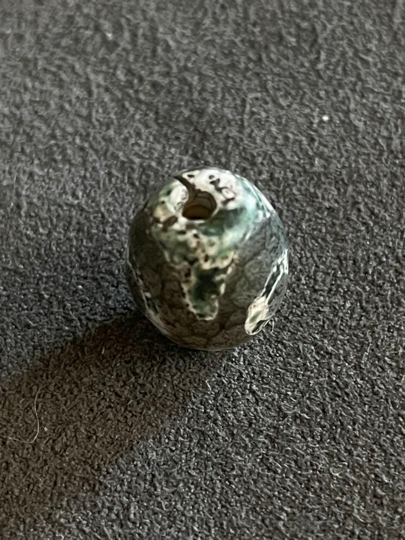 龍紋三眼天珠　エッチド技法染め　出土系　護摩供養