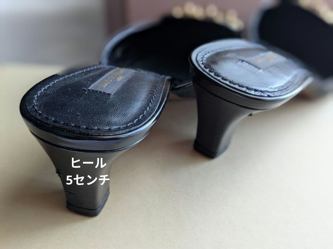 お値下げ）LOUIS VUITTON ブラック チェーンミュール　37.5