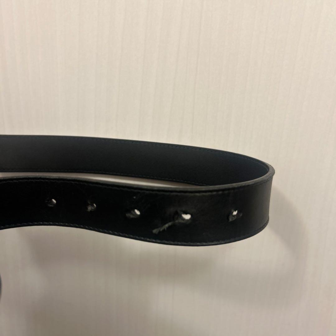 GUCCI 黒 レザー ベルト GGバックル