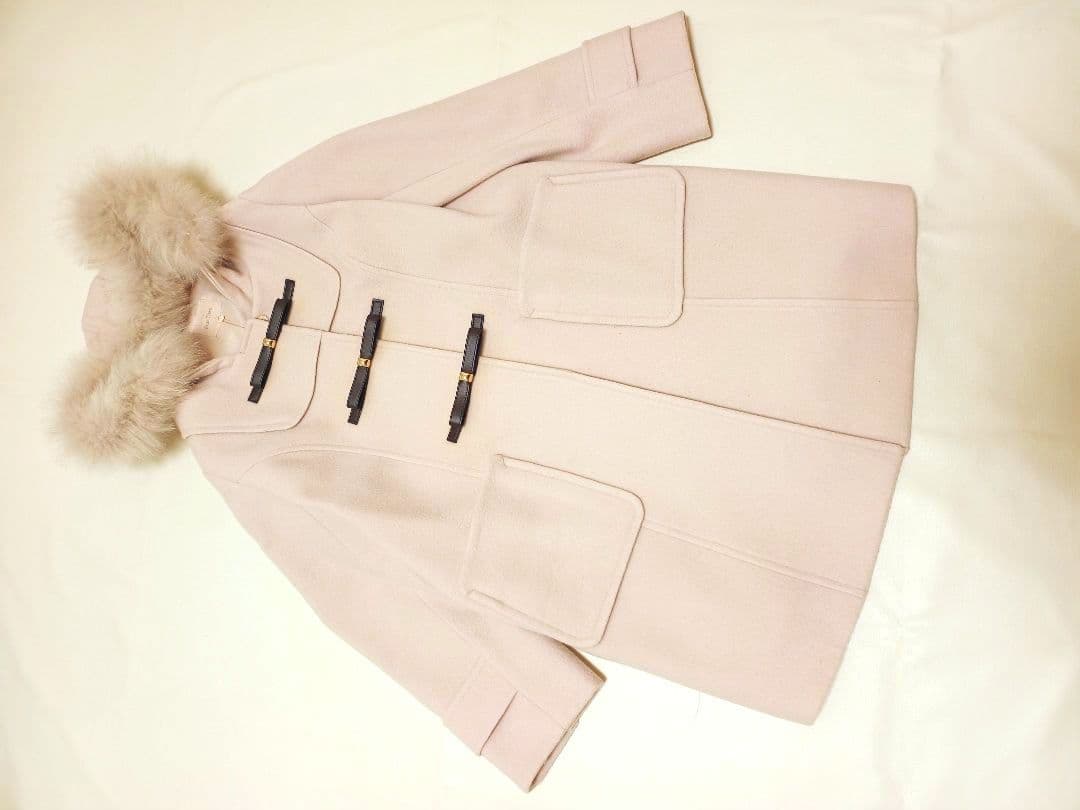 5.4万　Rose Tiara フォックスファー　ダッフルコート　ピンク　42