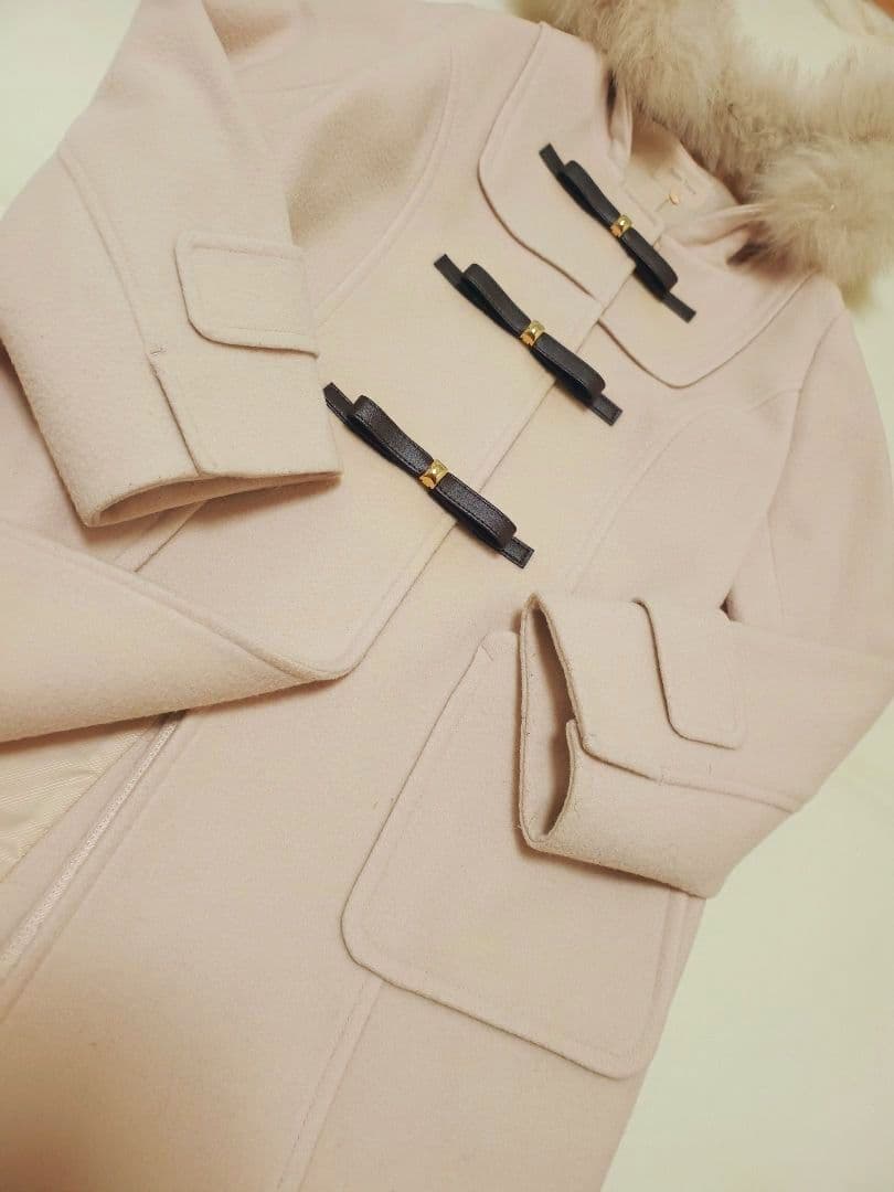 5.4万　Rose Tiara フォックスファー　ダッフルコート　ピンク　42